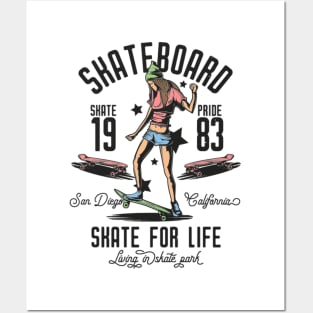 Skateboard California Posters and Art